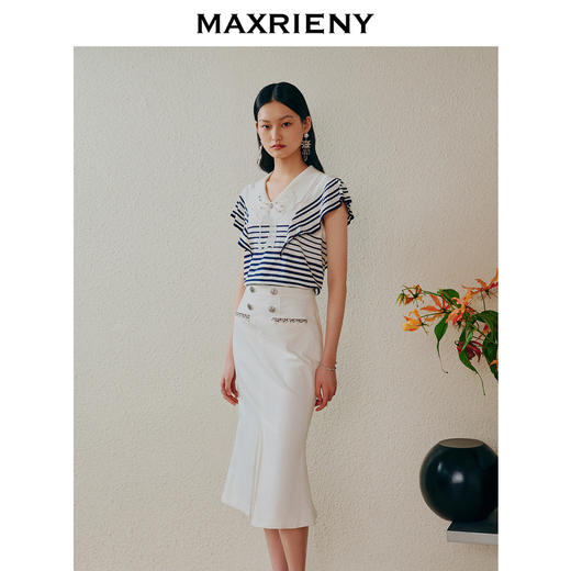 MAXRIENY*航行系列牛仔半裙海军风鱼尾裙(货号:MC88SK266) 商品图2