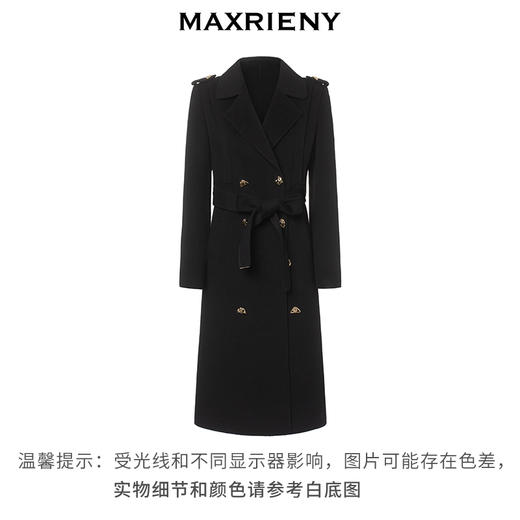 MAXRIENY极简轻奢廓形双面毛呢大衣军旅风羊毛外套(货号:MS88CT530) 商品图4