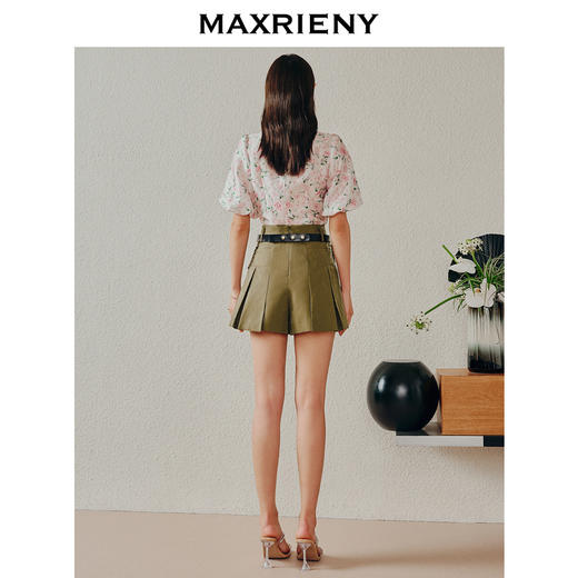 MAXRIENY夏日浪漫衬衫v字翻领玫瑰提花上衣(货号:MC88TP265) 商品图3