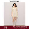 MAXRIENY浪漫度假风连衣裙网纱拼接设计2024夏款泡泡袖a摆裙子(货号:MS85DR296) 商品缩略图0