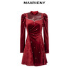 MAXRIENY*宫廷红丝绒连衣裙春节新年穿搭裙子(货号:MC88DR016) 商品缩略图4