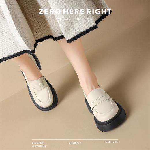 ZHR则则厚底百搭乐福鞋2024新款气质英伦单鞋松糕底小皮鞋jk女鞋 商品图7