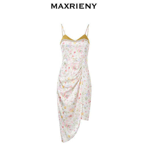 MAXRIENY法式浪漫感碎花连衣裙夏款褶皱吊带裙子(货号:MC88DR363) 商品图4