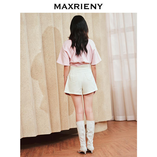 MAXRIENY*休闲感蝴蝶结绑带t恤修身显瘦上衣女(货号:MS85TS016) 商品图3