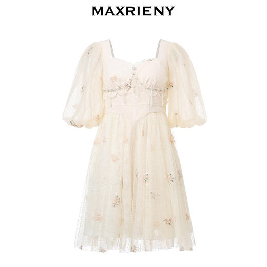 MAXRIENY华丽宫廷连衣裙泡泡袖裙子订婚领证小礼裙(货号:MC88DR385) 商品图4