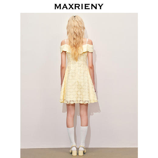【静奢度假-商场同款】MAXRIENY华丽甜美钉珠刺绣翻领连衣裙(货号:MR85DR012) 商品图3