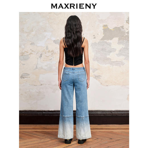 MAXRIENY*复古钉钻渐变牛仔长裤修身微喇裤子(货号:MC88PA549) 商品图3
