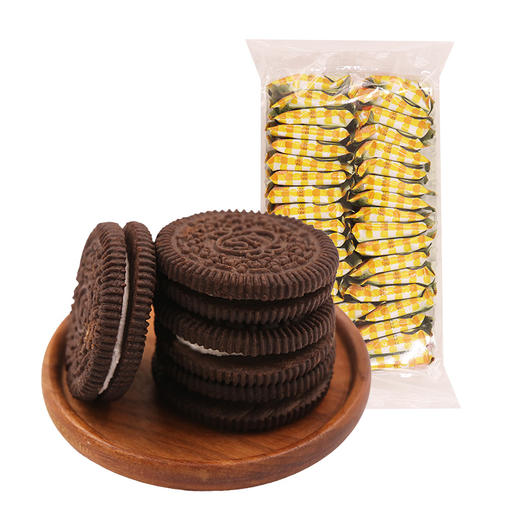 500g夹心饼干草莓味柠檬味原味 多口味办公休闲零食2包 商品图1