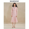 MAXRIENY*优雅浪漫感连衣裙2024秋冬新款鱼尾荷叶边蕾丝长裙(货号:MS85DR519) 商品缩略图0