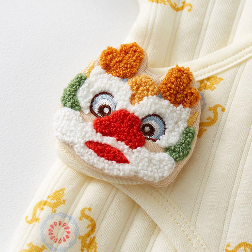 【龙年国风新生婴儿连体衣】蝴蝶哈衣宝宝保暖双层护肚和尚服空调爬服 商品图2