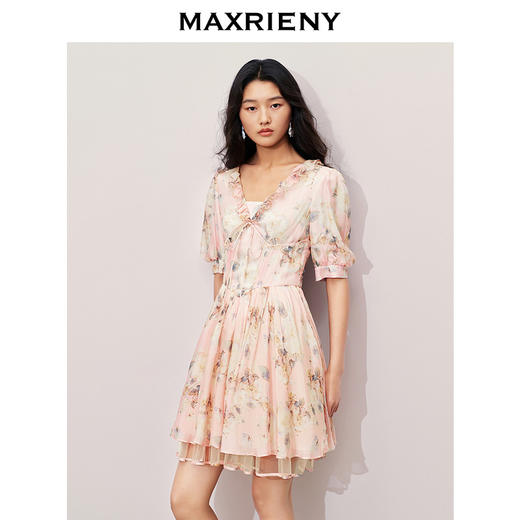 【浪漫上新-商场同款】MAXRIENY浪漫度假风印花连衣裙蓬蓬裙(货号:MC85DR401) 商品图2