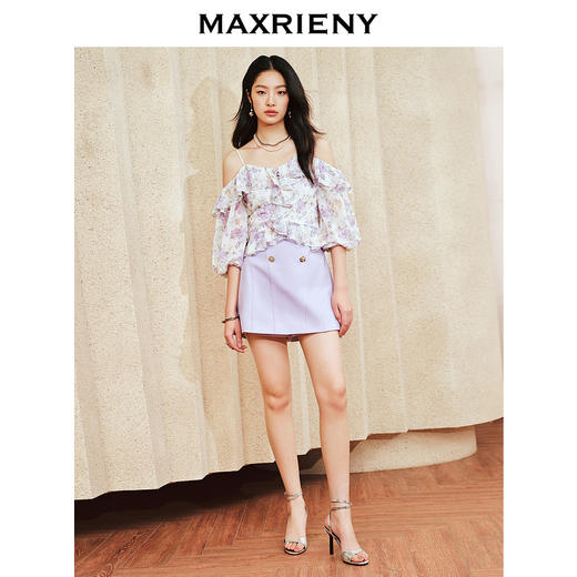 MAXRIENY*复古感短裤裙裙裤高腰廓形感显瘦显高(货号:MS85PA018) 商品图1