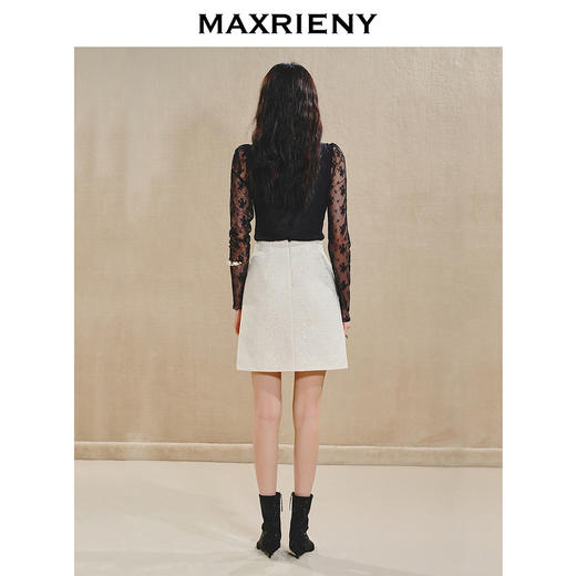 【商场同款】MAXRIENY女爵半裙复古宫廷风半身裙立体花朵蕾丝短裙(货号:MS85SK505) 商品图3