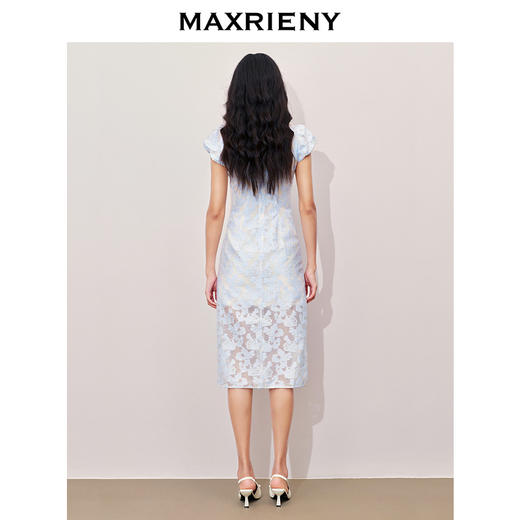 MAXRIENY新中式连衣裙2024夏季新款仙美国风裙子开叉改良旗袍(货号:MS85DR295) 商品图3