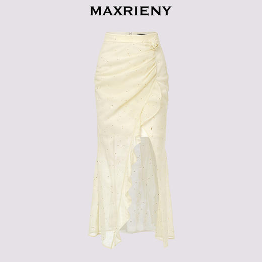 【浪漫上新-商场同款】MAXRIENY*甜美感开叉设计烫钻半裙(货号:MC85SK324) 商品图4