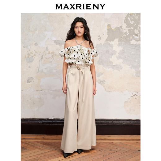 MAXRIENY复古芭蕾垂坠感阔腿裤秋长裤(货号:MC88PA566) 商品图1