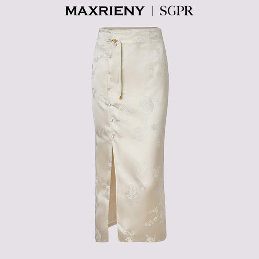 [东方新摩登]MAXRIENY贵雅新中式半身裙盘扣装饰提花裙子秋冬新款(货号:MS85SK510) 商品图4