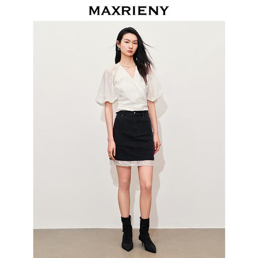 【银河精灵-商场同款】MAXRIENY复古文艺感刺绣衬衫女修身上衣(货号:MC85TP283) 商品图1