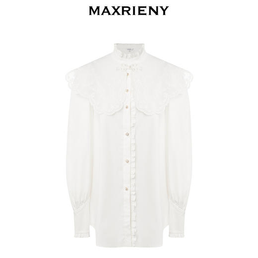MAXRIENY中式复古宫廷风廓形衬衫秋装小众衬衣(货号:MS88TP539) 商品图4
