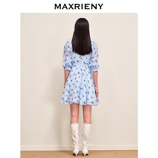 MAXRIENY复古蝴蝶结飘带波点连衣裙甜美少女感(货号:MS88DR538) 商品图3