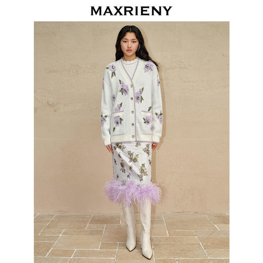 MAXRIENY洛*紫外套*复古感宽松廓形针织外套(货号:MC88JA752) 商品图3