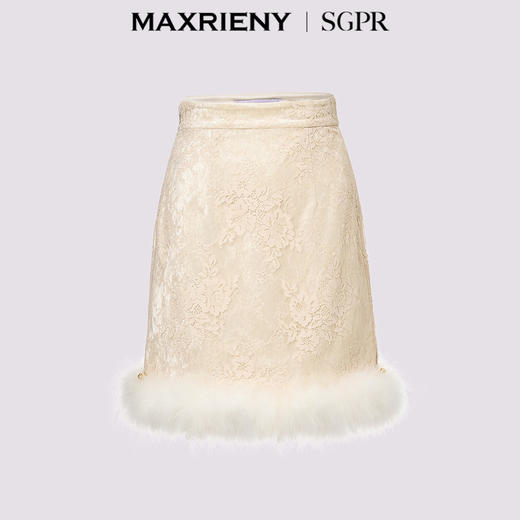 【商场同款】MAXRIENY贵雅新中式半裙毛绒直身短裙肌理感裙子(货号:MS85SK512) 商品图4