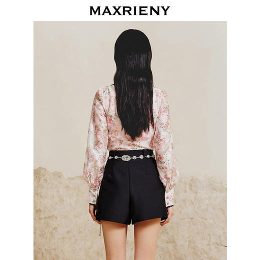 MAXRIENY宫廷风桃花收腰上衣雪纺衫(货号:MC88TP056) 商品图3