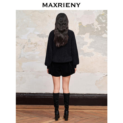 MAXRIENY*复古感宽松针织开衫外套流星钉钻装饰(货号:MC88JA518) 商品图3