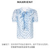 MAXRIENY复古宫廷风蓝波点雪纺衫通勤泡泡袖上衣(货号:MC88TP508) 商品缩略图4