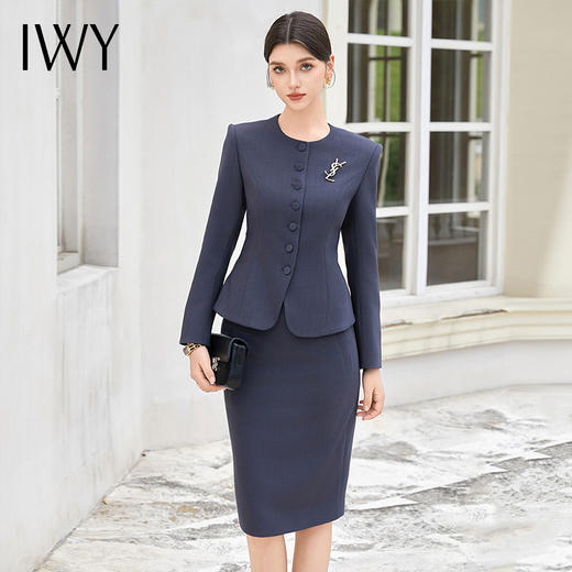 IWY/轻熟风名媛职业西服套装女长袖工作服两件套通勤西装CS2040-E 商品图1