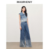 【静奢度假-商场同款】MAXRIENY*休闲风加大阔腿渐变牛仔裤女(货号:MC85PA263) 商品缩略图1