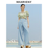 MAXRIENY赫本海军风衬衣23泡泡袖收腰条纹上衣(货号:MC88TP253) 商品缩略图1