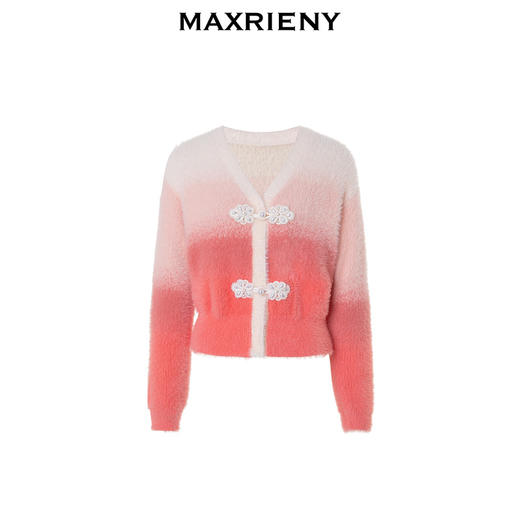 MAXRIENY国风新中式盘扣风韵开衫外套毛针织衫(货号:MS88JA781) 商品图4