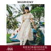 MAXRIENY复古宫廷感浮雕连衣裙蕾丝网纱小白裙(货号:MS88DR325) 商品缩略图0