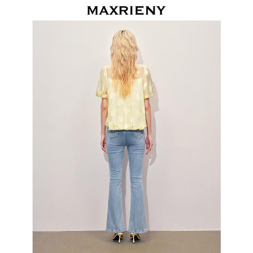 【海边度假-商场同款】MAXRIENY清冷新中式钉珠挖肩上衣修身显瘦(货号:MC85TP325) 商品图3