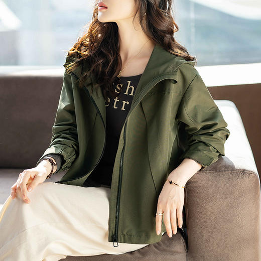 CC XFY2121春秋季连帽拉链风衣外套 商品图0