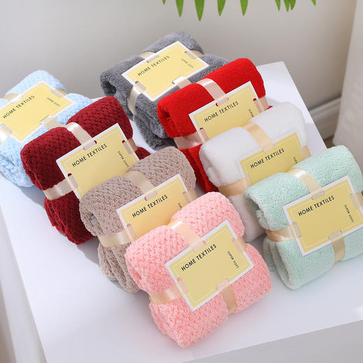 「数色可选」菠萝格包边家用珊瑚绒洗脸毛巾 长绒棉婚庆伴手礼提花面巾礼品居家布艺 商品图3