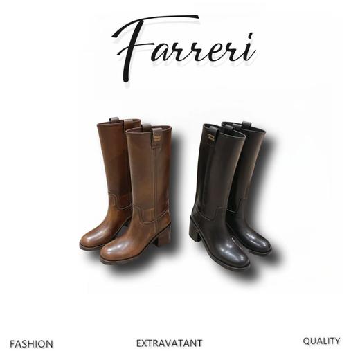 *# 缪家 新款粗高跟长靴 秋冬走秀新款直筒靴（HD） 商品图0