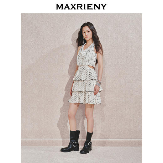 【贵雅日常-商场同款】MAXRIENY浪漫少女感挂脖荡领连衣裙(货号:MC85DR537) 商品图1