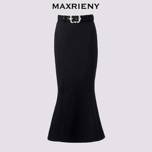 【商场同款】MAXRIENY鱼美人半裙复古优雅感开叉半身裙子鱼尾修身(货号:MS85SK516) 商品图4