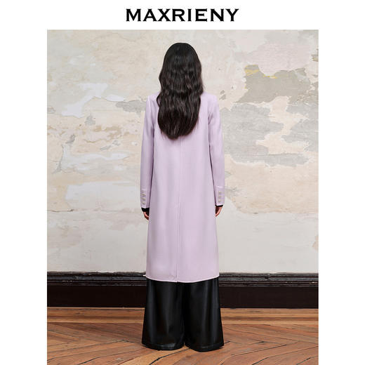 MAXRIENY极简垂坠感直身大衣长款过膝毛呢外套(货号:MC88CT511) 商品图3