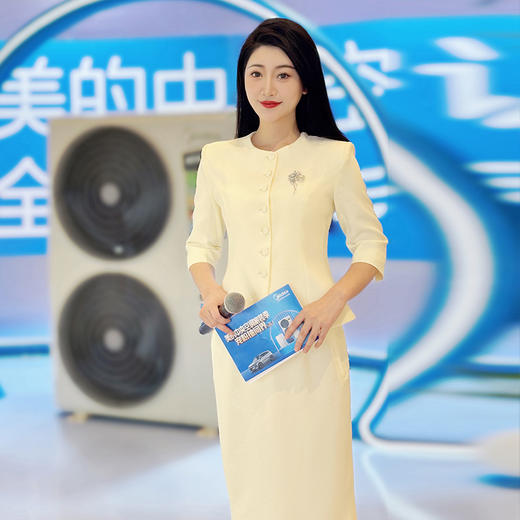 IWY/杏色职业套装裙女两件套七分袖气质百搭主持人西装裙播音比赛CS1975 商品图0