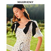 MAXRIENY爱心抽褶波点连衣裙文艺复古感裙子(货号:MS88DR030) 商品缩略图2