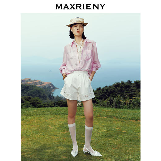 【Hello Kitty时尚系列】MAXRIENYKitty粉天丝烫钻宽松衬衫女(货号:MC85TP320) 商品图2