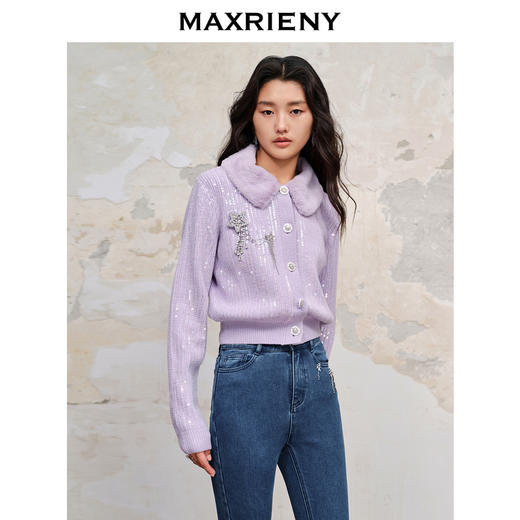 MAXRIENY*浪漫复古感毛织外套冬款修身上衣女(货号:MC88JA516) 商品图2
