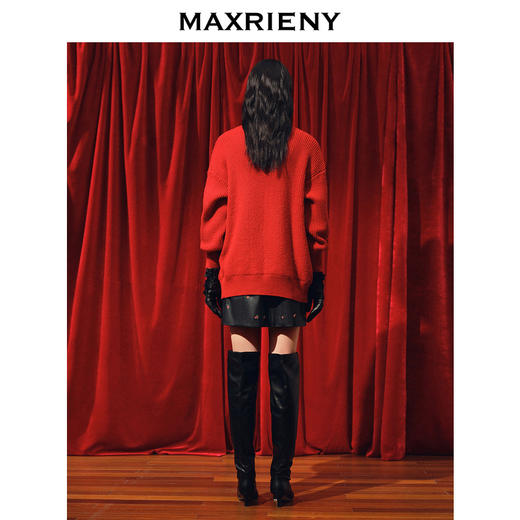 MAXRIENY浪漫复古感花朵刺绣针织开衫23冬季新款女(货号:MC88JA840) 商品图3