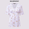 【浪漫度假-商场同款】MAXRIENY紫色花印浪漫蕾丝领上衣(货号:MC85TP330) 商品缩略图4