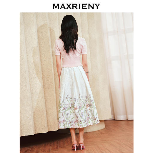 MAXRIENY浪漫复古感花卉提花半裙半身裙子长裙(货号:MS85SK009) 商品图3