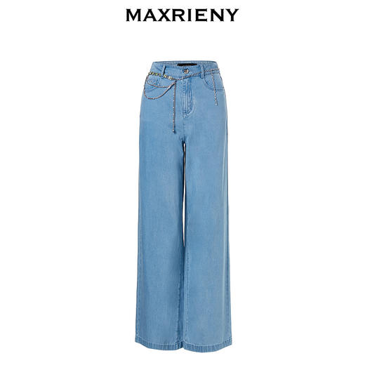 MAXRIENY*复古版型阔腿裤华丽高腰牛仔裤修身(货号:MC88PA252) 商品图4