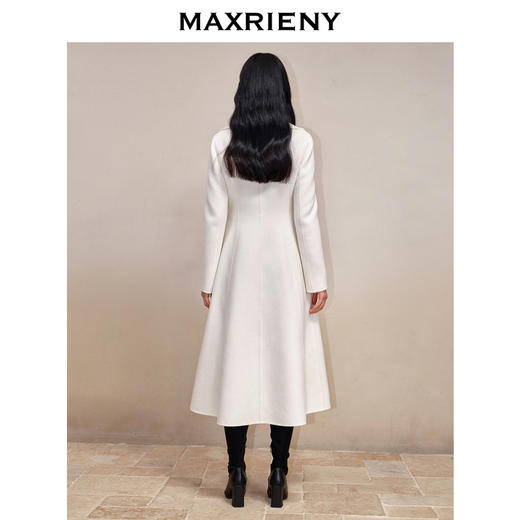 MAXRIENY本白*复古风双面呢大衣长款羊毛外套(货号:MS88CT545) 商品图3